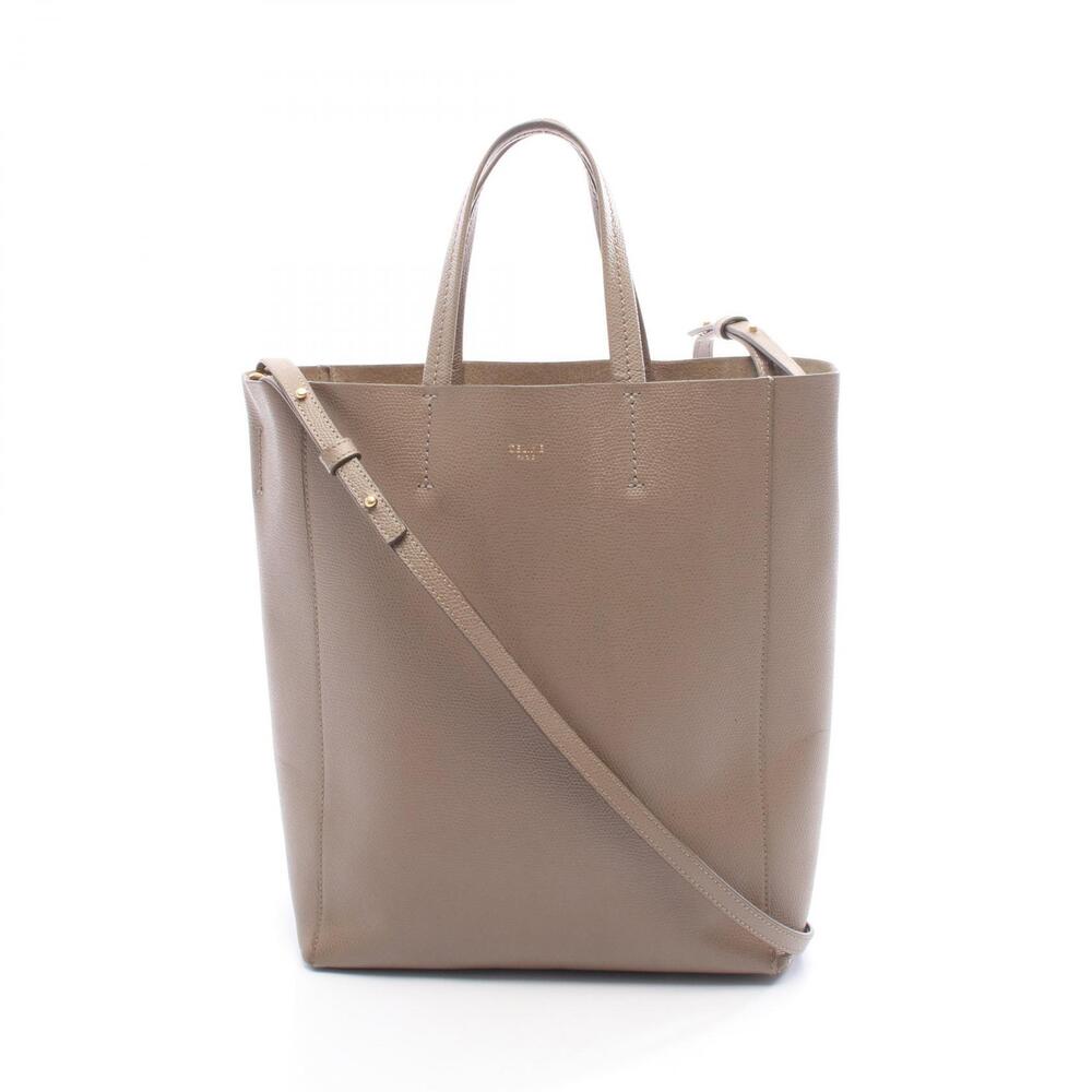 Celine Vertical Cabas Tote Bag Leather Gray - Picture 1 of 7